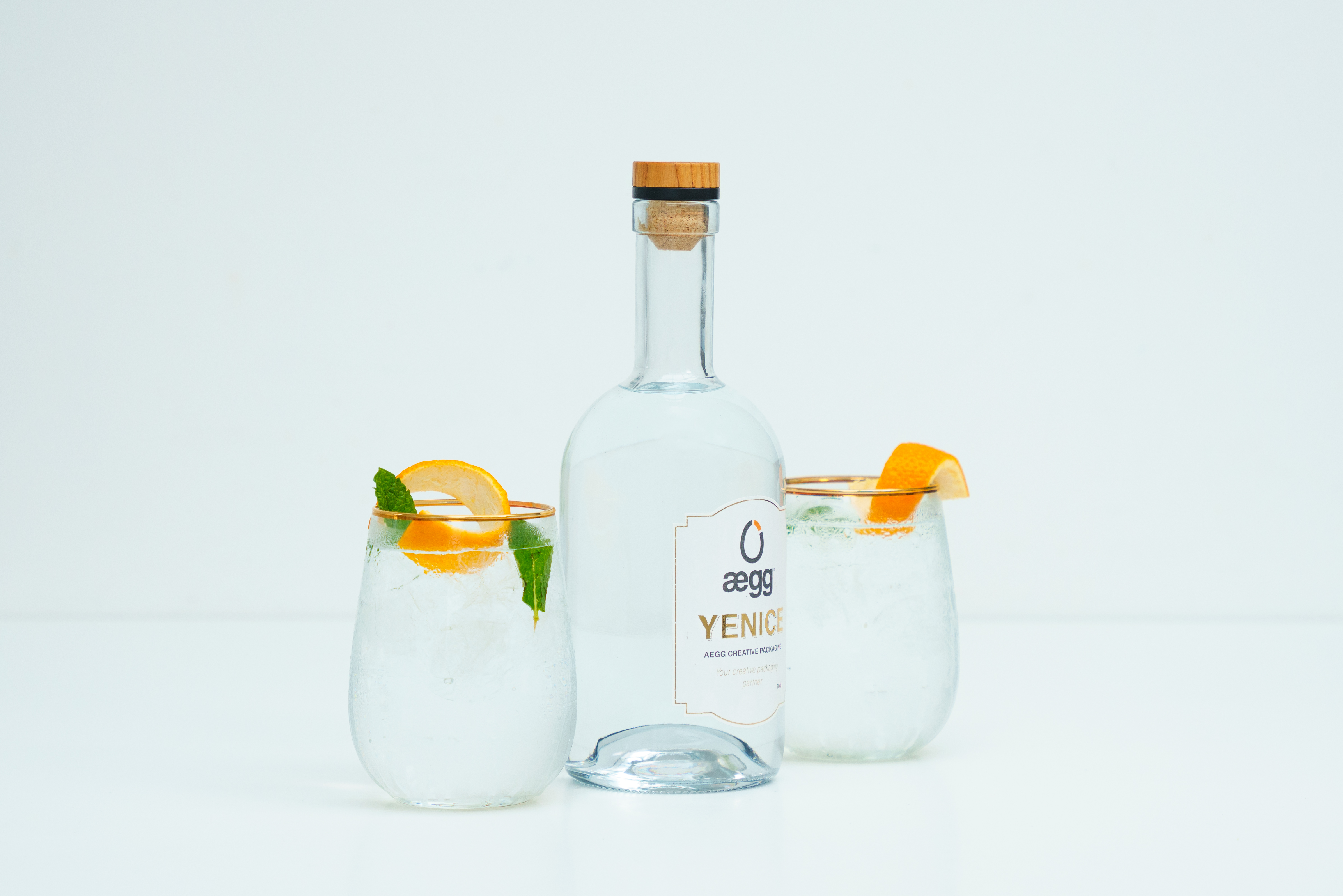 Aegg's lighter weight Yenice glass spirits bottle 