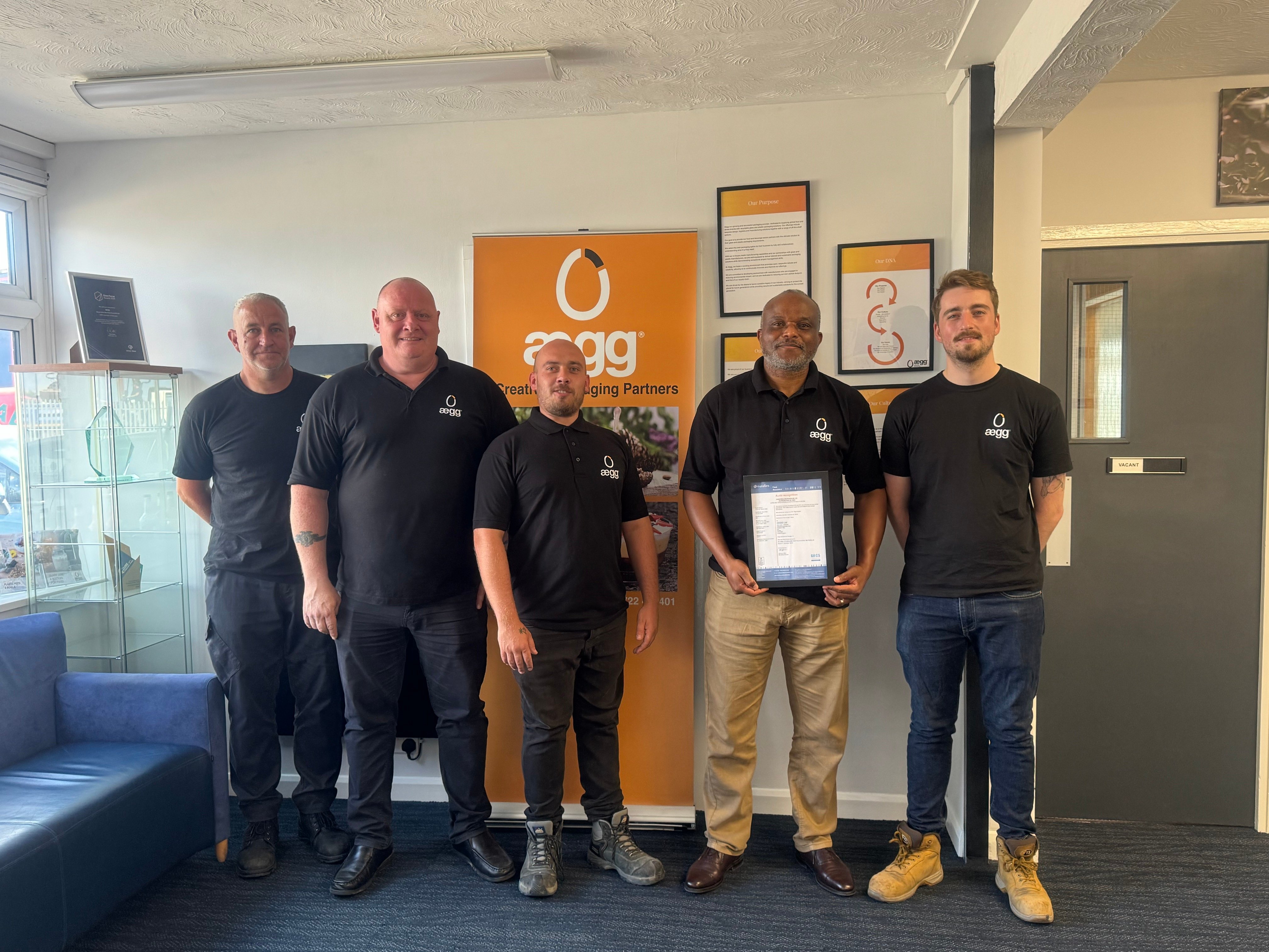 The Aegg Team with their BRCGS Grade A Certification