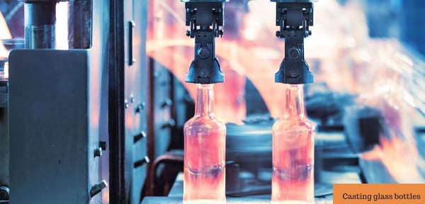 Casting glass bottles