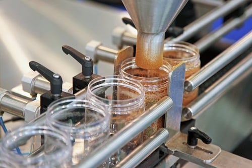 Jars being filled 