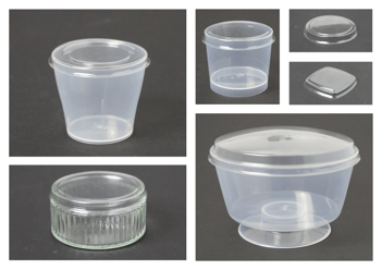 Selection of lids available at Aegg that can be customised for food packaging